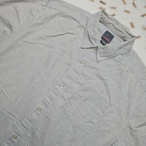 Quiksilver‎ Mens Button Down Shirt Plaid Gray Short Sleeve Pocket Casual